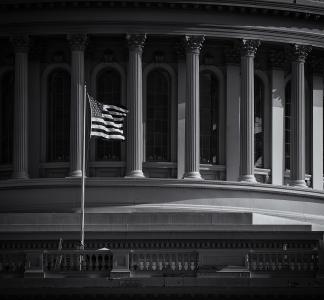 black and white picture of capitol 