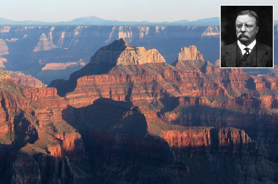 Arizona’s Grand Canyon National Park, protected in 1932 under the Antiquities Act, which was originally signed into law by Theodore Roosevelt. 