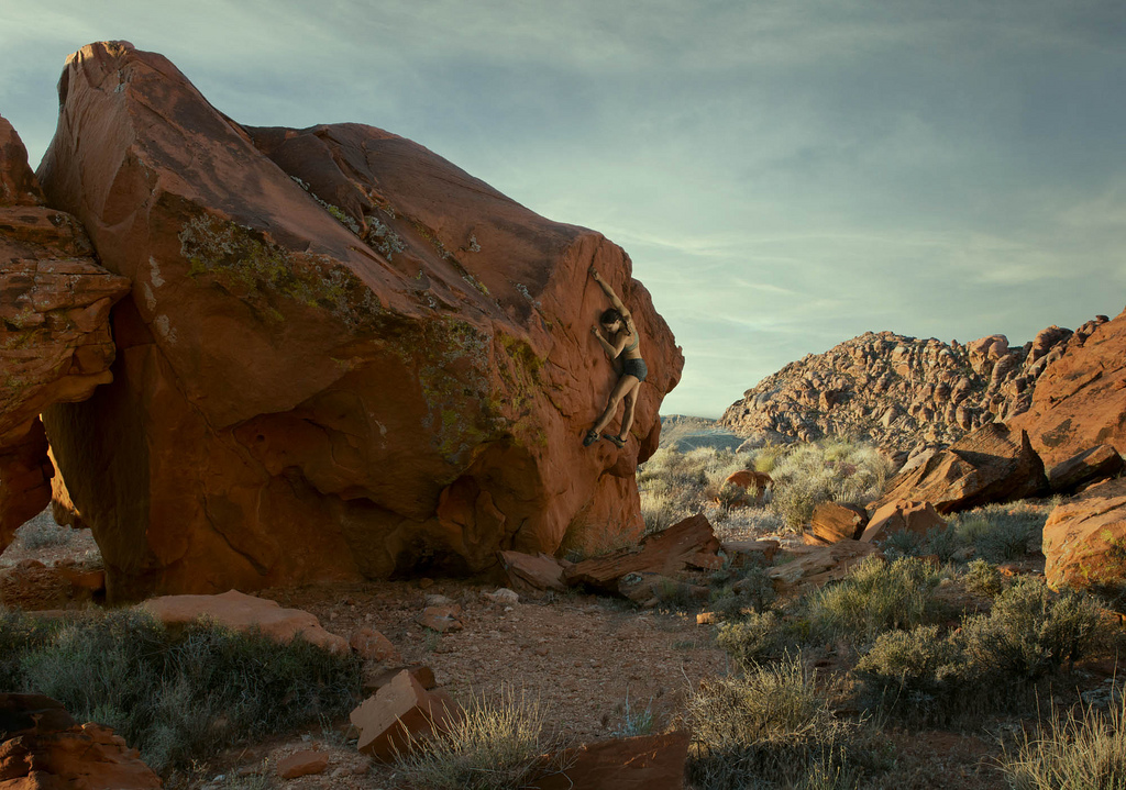 Rock Climbing in White Rocks, West Desert