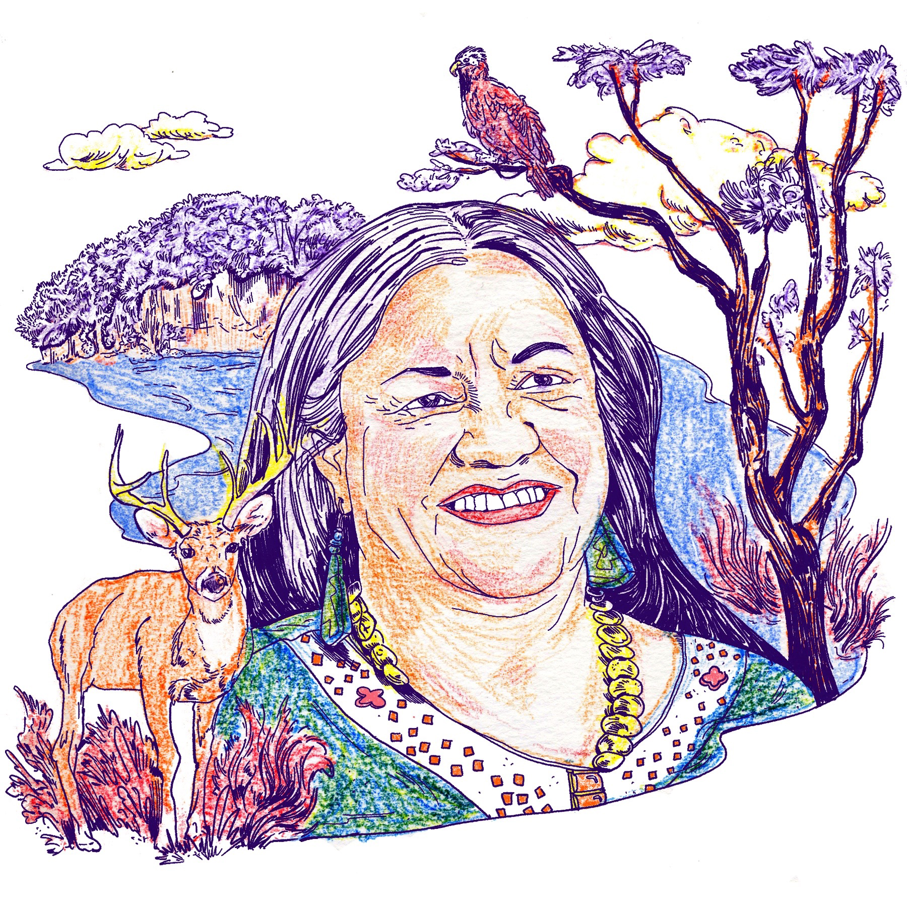 A stylized illustration of Chief Anne Richardson
