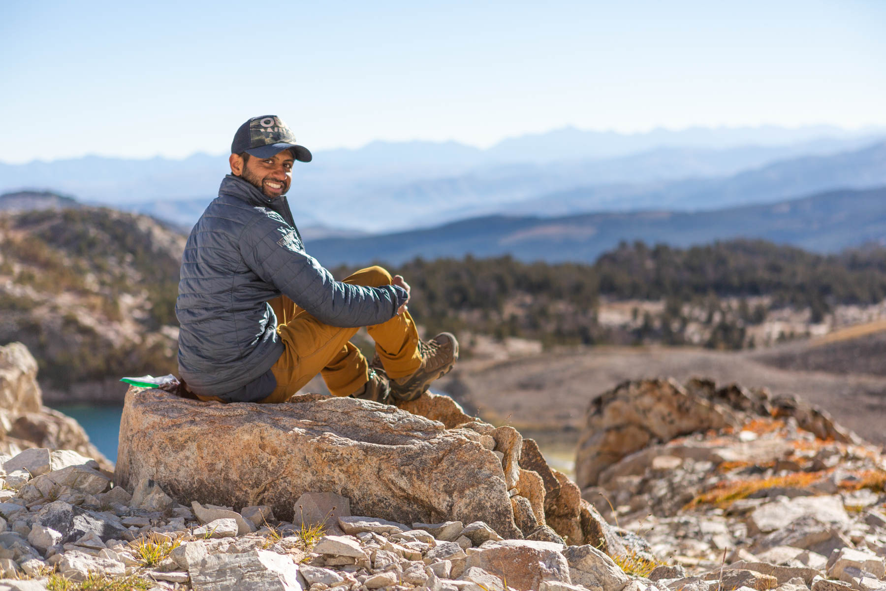 Hiker in Boulder-White Clouds Wilderness, Idaho.
