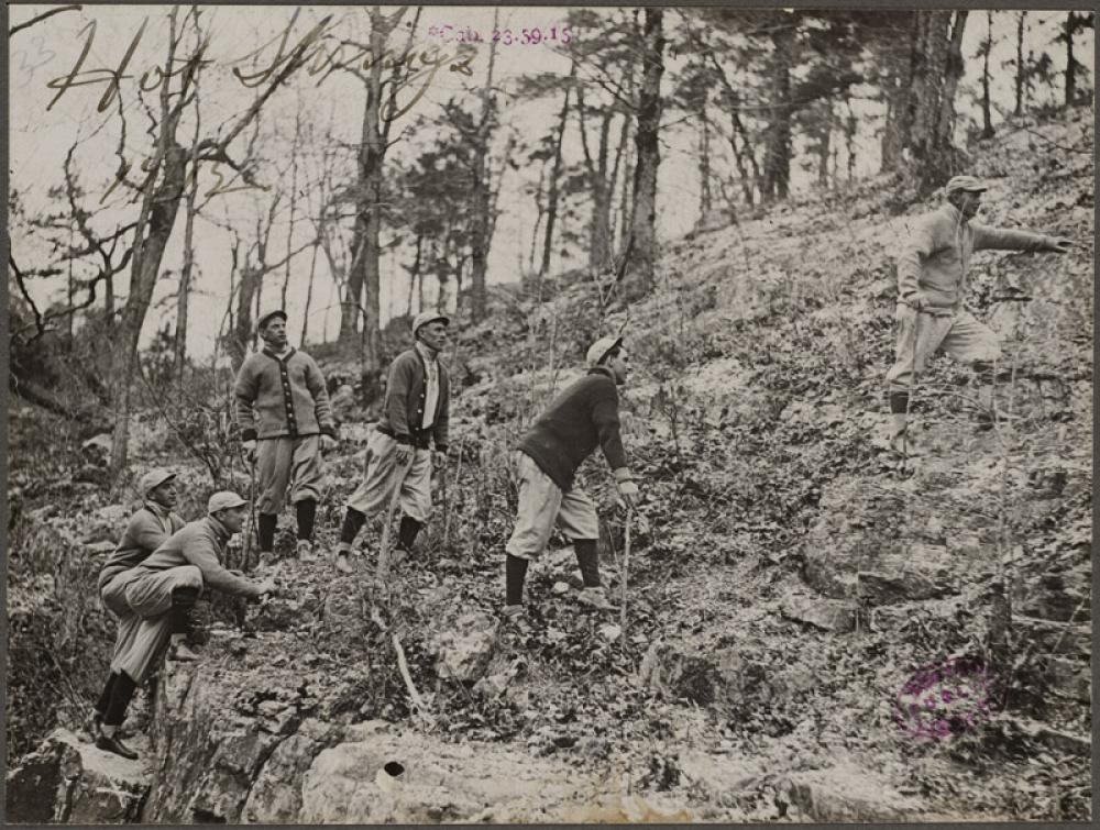 The Boston Red Sox hike in Hot Springs National Park during spring training in 1912