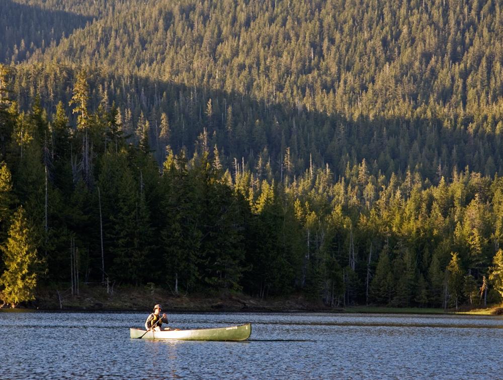 Canoe on Thorne Lake, Prince of Wales Island, Tongass National Forest, Alaska