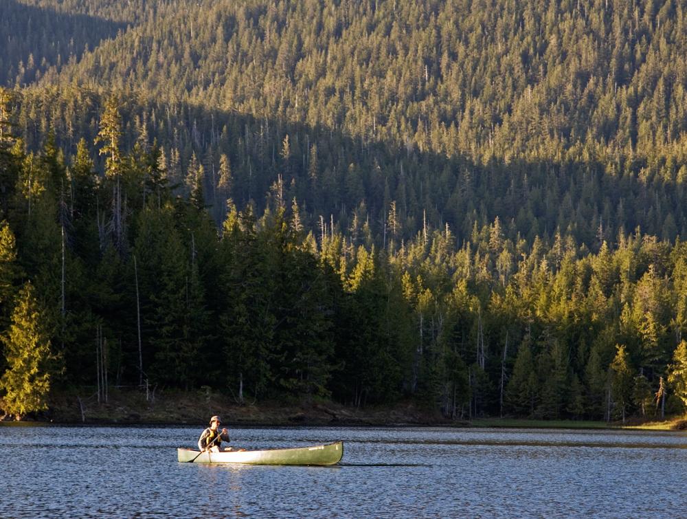 Canoe on Thorne Lake, Prince of Wales Island, Tongass National Forest, Alaska