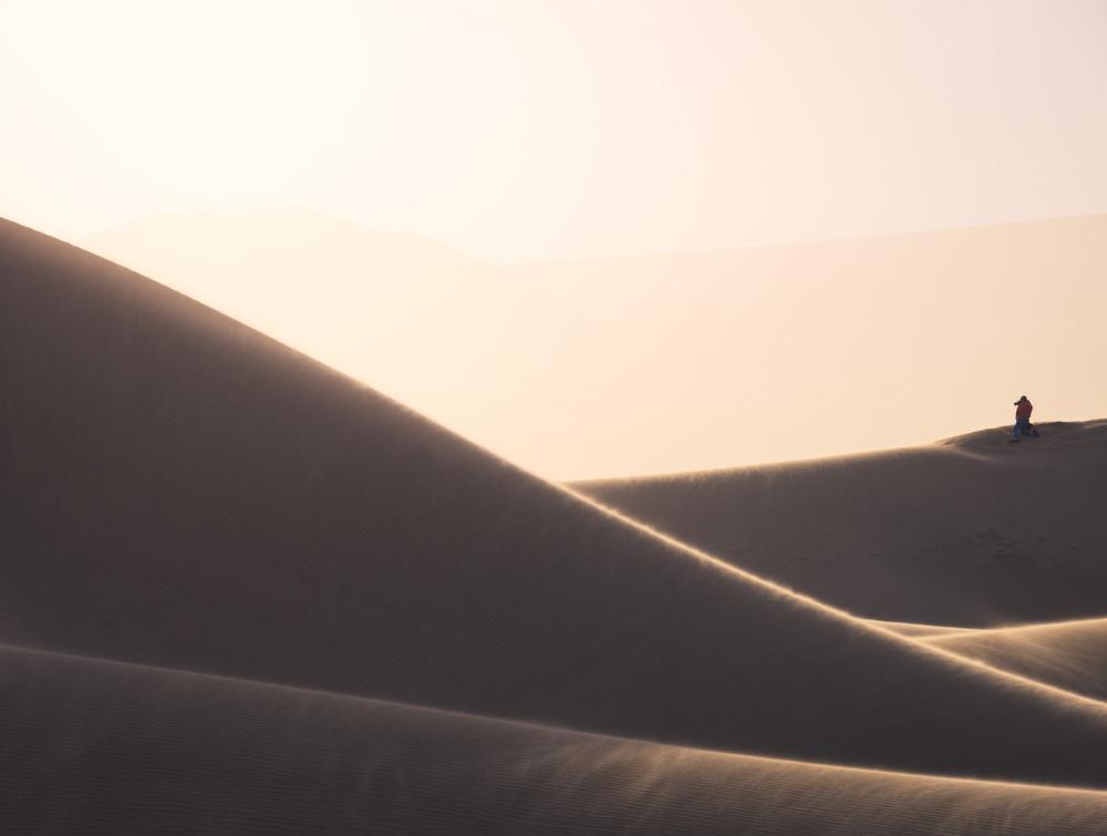 Lone photographer in Death Valley National Park, CA