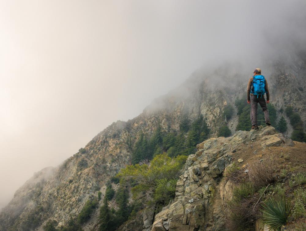 Hiker in San Gabriel Mountains National Monument, California