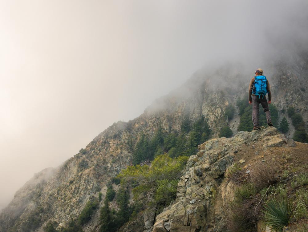 Hiker in San Gabriel Mountains National Monument, California