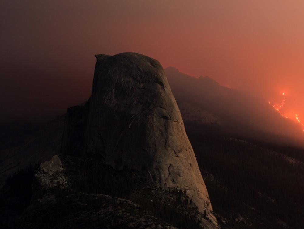 Wildfire in Yosemite National Park, CA.