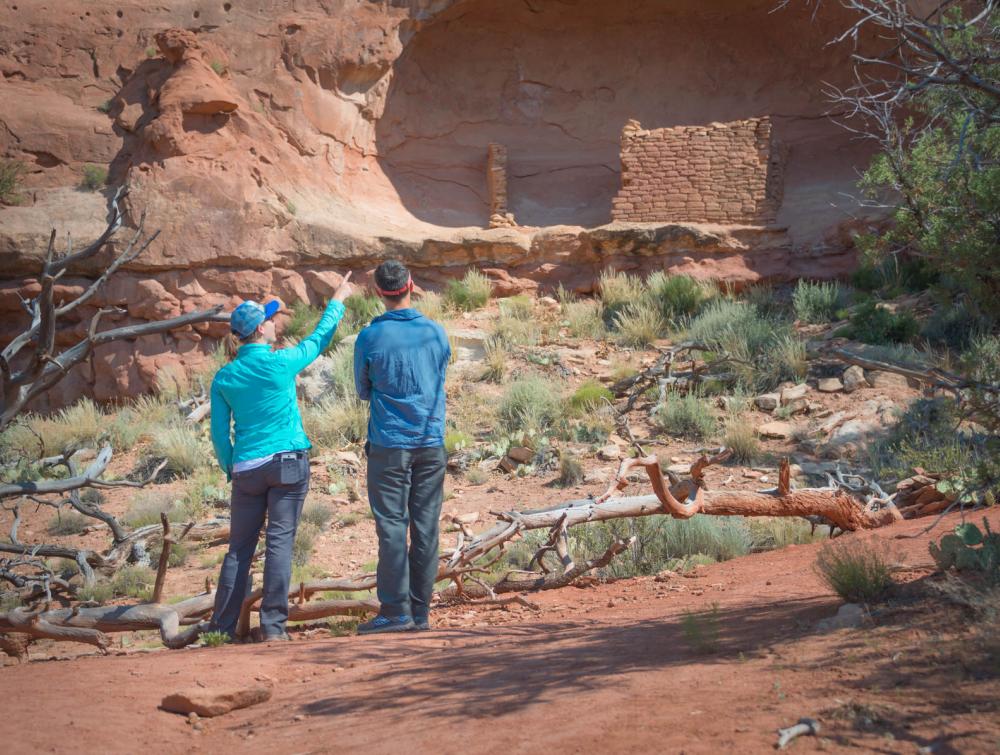 Hikers in Canyons of the Ancients National Monument, Colorado.