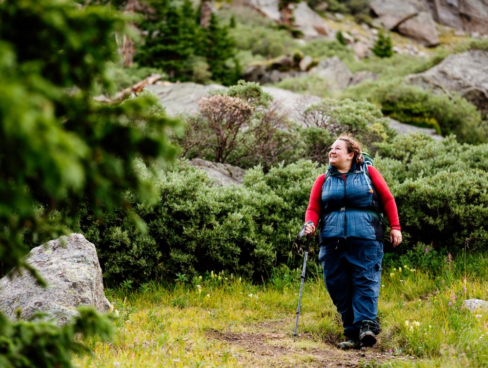 Person hiking in Mount Evans, CO