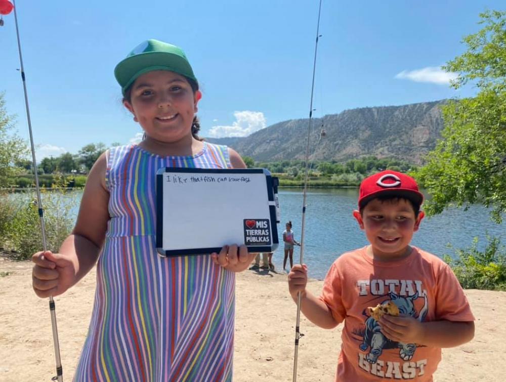 Kids at Lets Go Fishing en Familia Event, Rifle, CO