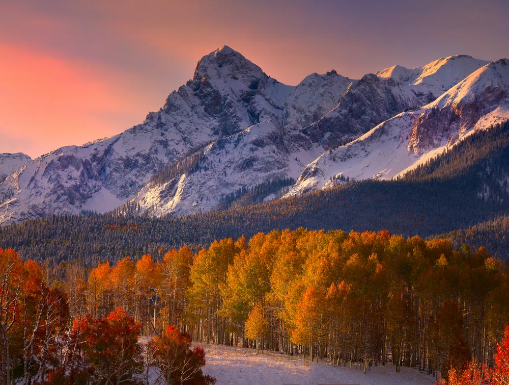 Fall colors in Uncompahgre National Forest, Colorado. 