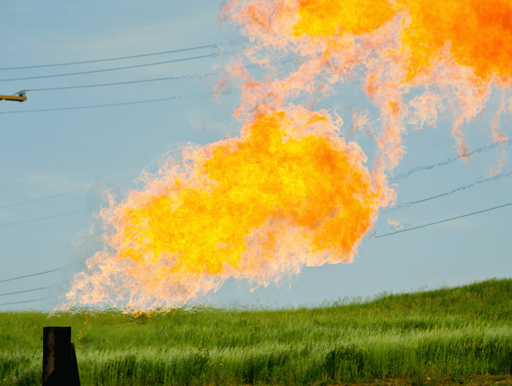 Methane flare.