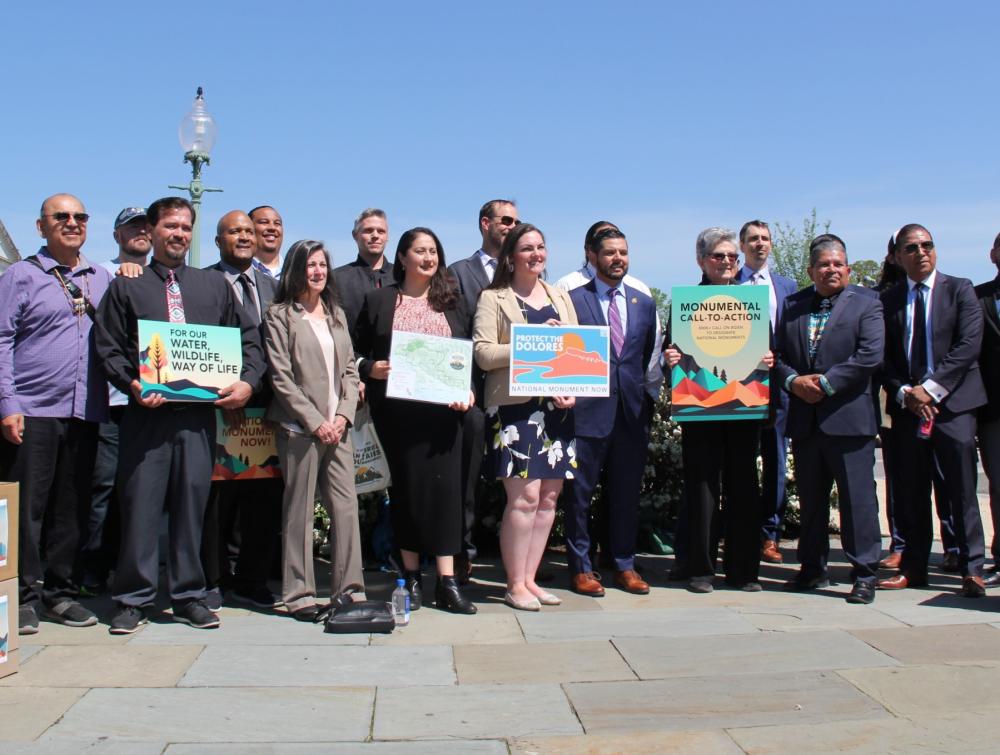 Tribal leaders, community leaders and Members of Congress at the Monumental Call to Action