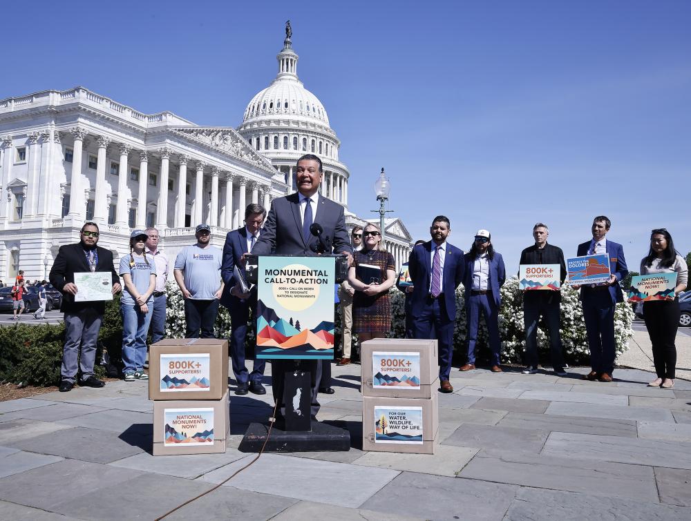 Senator Alex Padilla outside of Congress