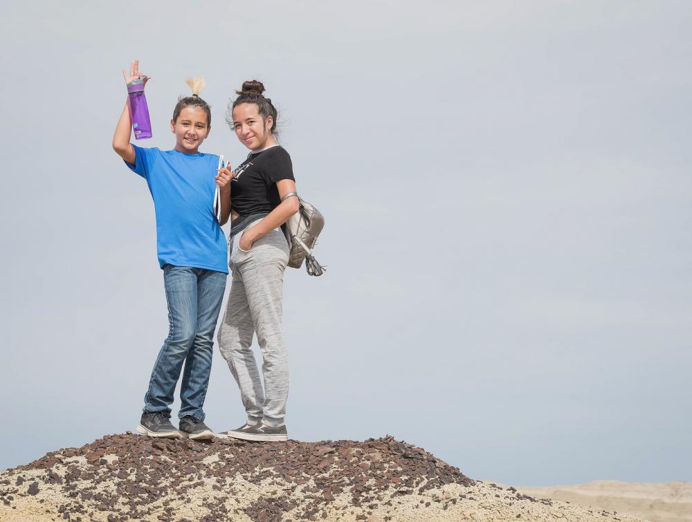 Young hikers exploring Ah-Shi-Sle-Pah Wilderness Study Area, NM