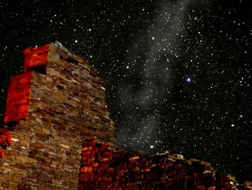 Chaco Culture National Historical Park at night.