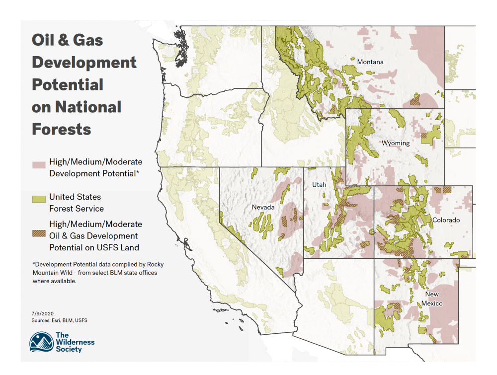 Thumbnail of map of western states showing oil and gas potential