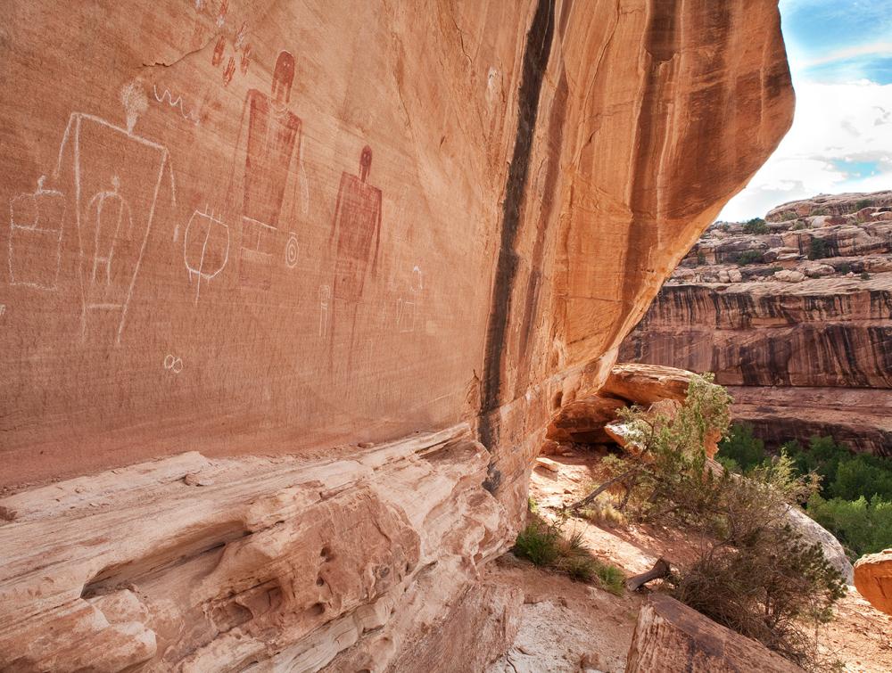 Engravings on a wall at the Bears Ears National Monument