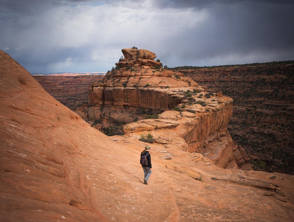 Hiker in Bears Ears National Monument, Utah.