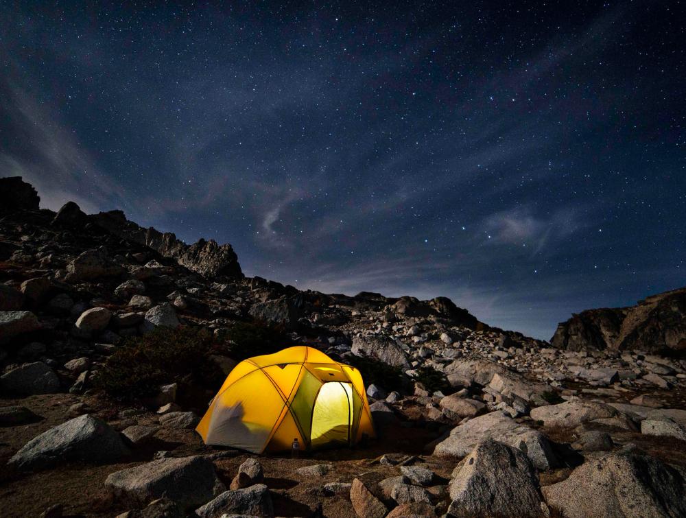 Night camping in Alpine Lakes Wilderness, WA