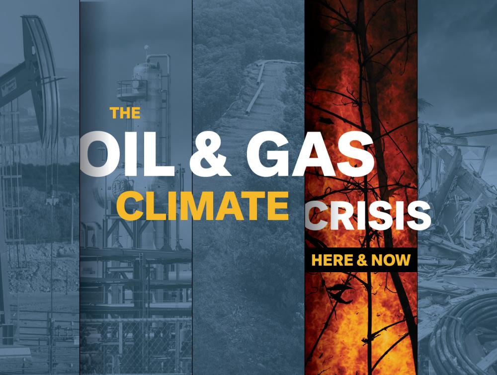 Oil and gas wells and natural disasters with overlay text