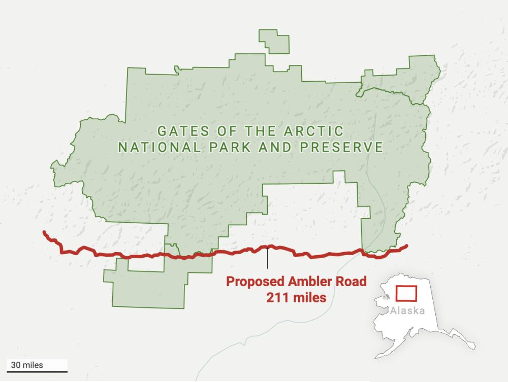 map of the proposed ambler road