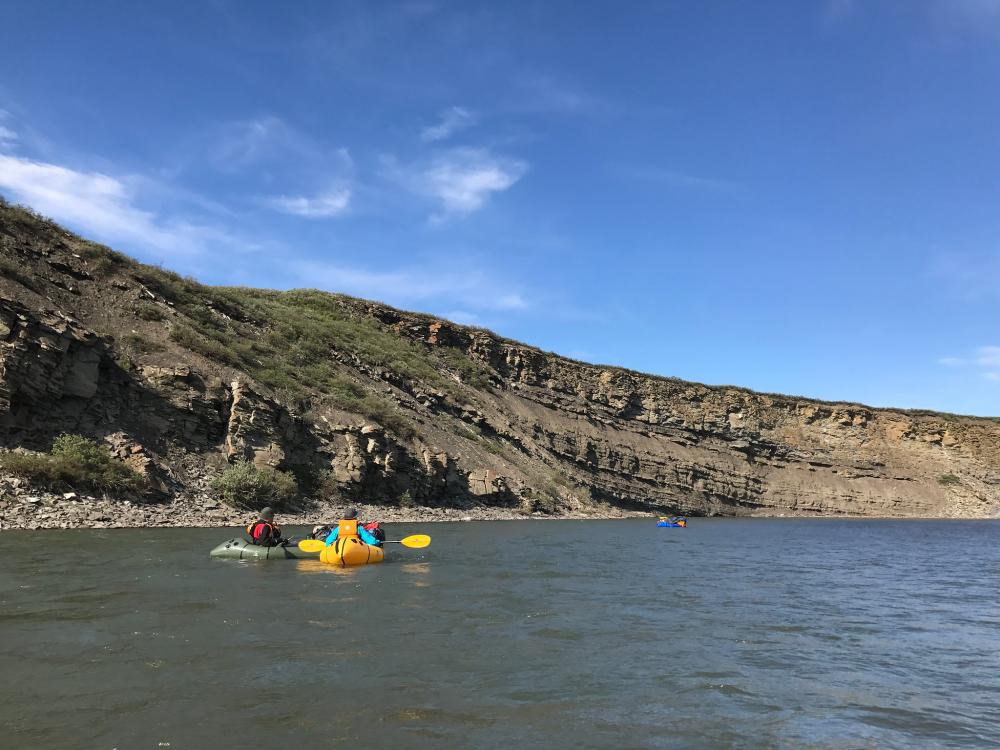 Packrafters on a river