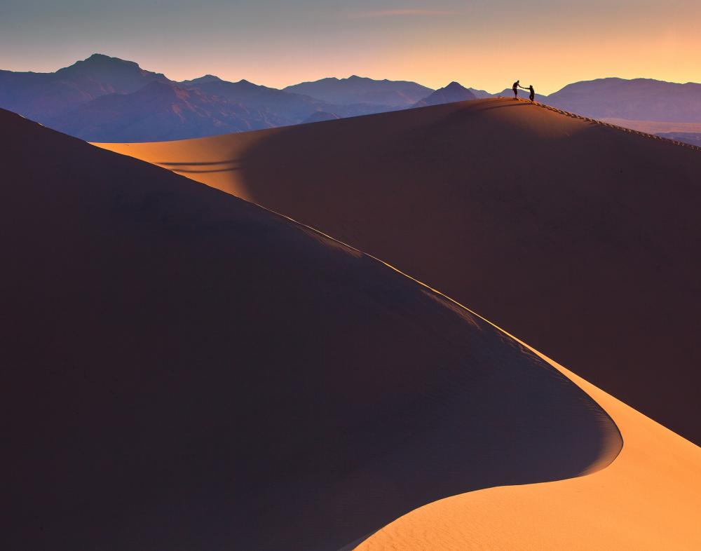 Hikers in Death Valley National Park, California.