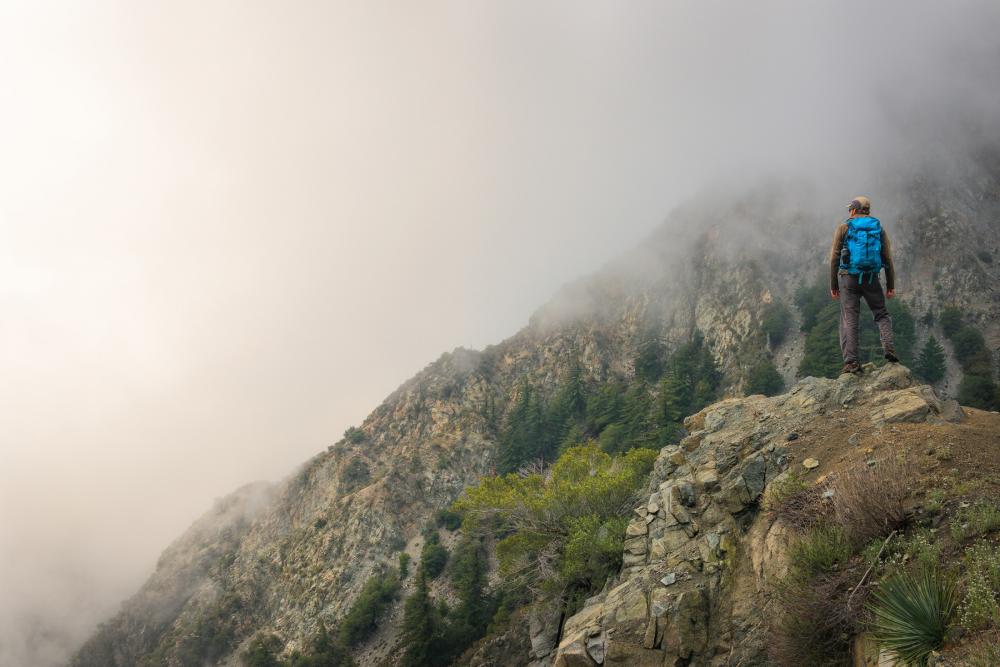 Hiker in San Gabriel Mountains National Monument, California