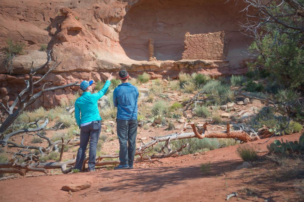 Hikers in Canyons of the Ancients National Monument, Colorado.