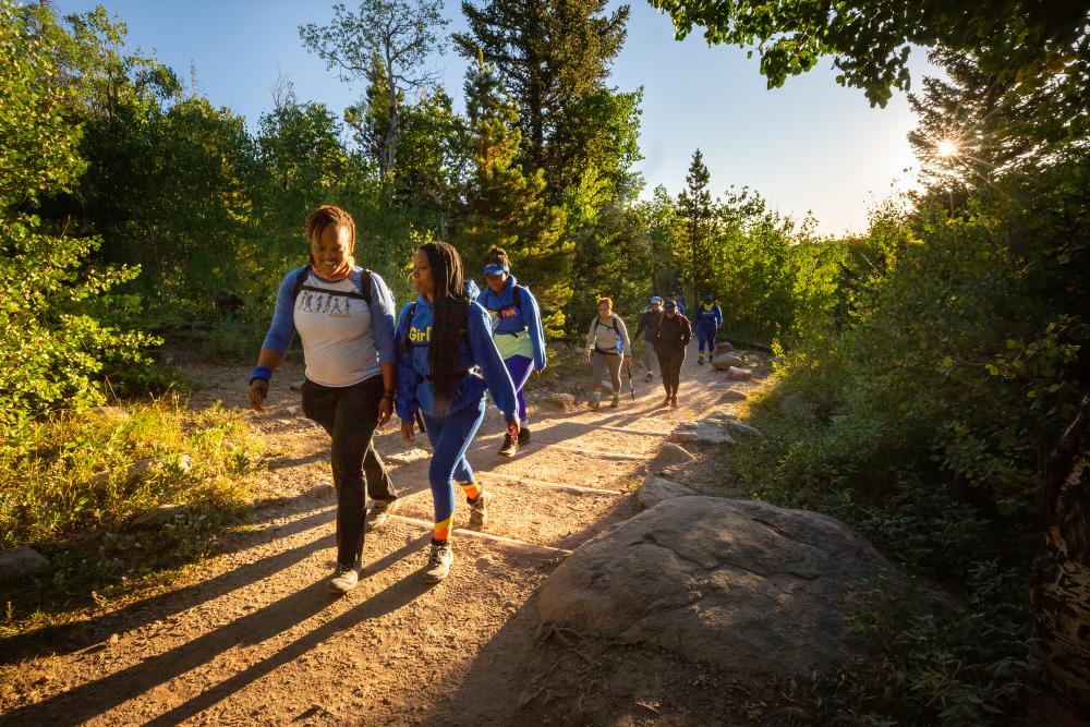 People hiking in Rocky Mountain, CO