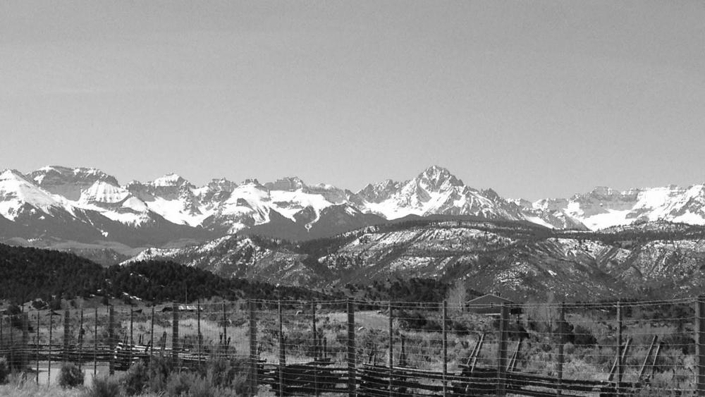 Snow-capped range of mountains