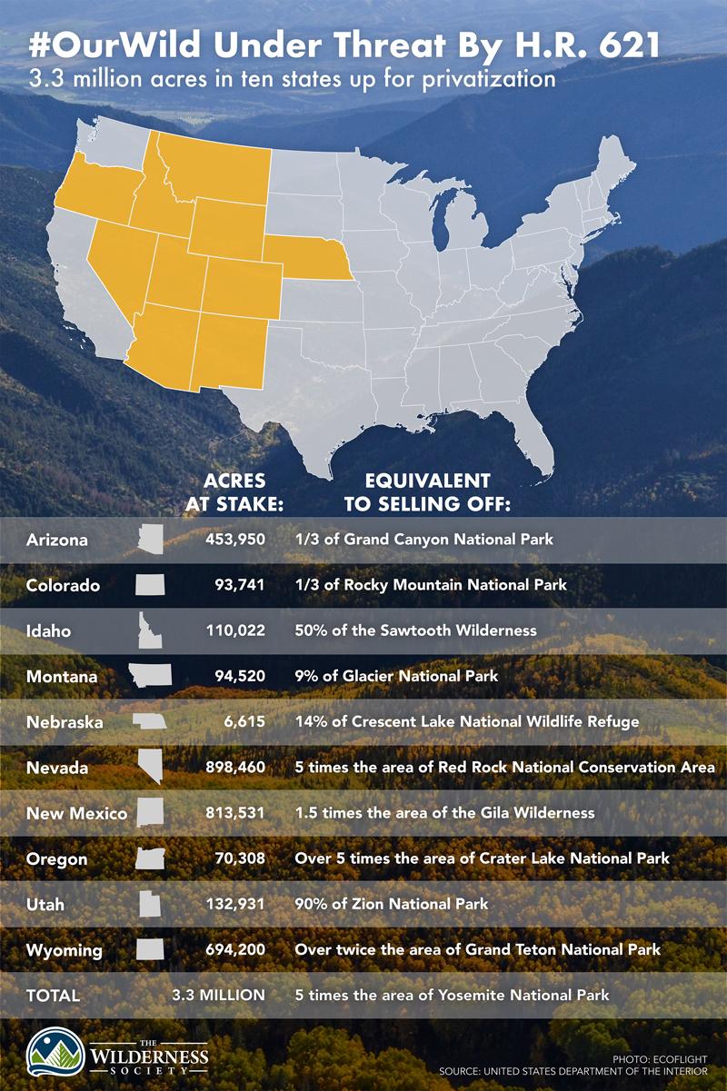 Map of 10 states threatened by Chaffetz bill