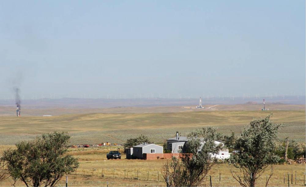 Pollution from natural gas infrastructure threatens those living nearby in Douglas, Wyoming. Pollution from natural gas infrastructure threatens those living nearby in Douglas, Wyoming.