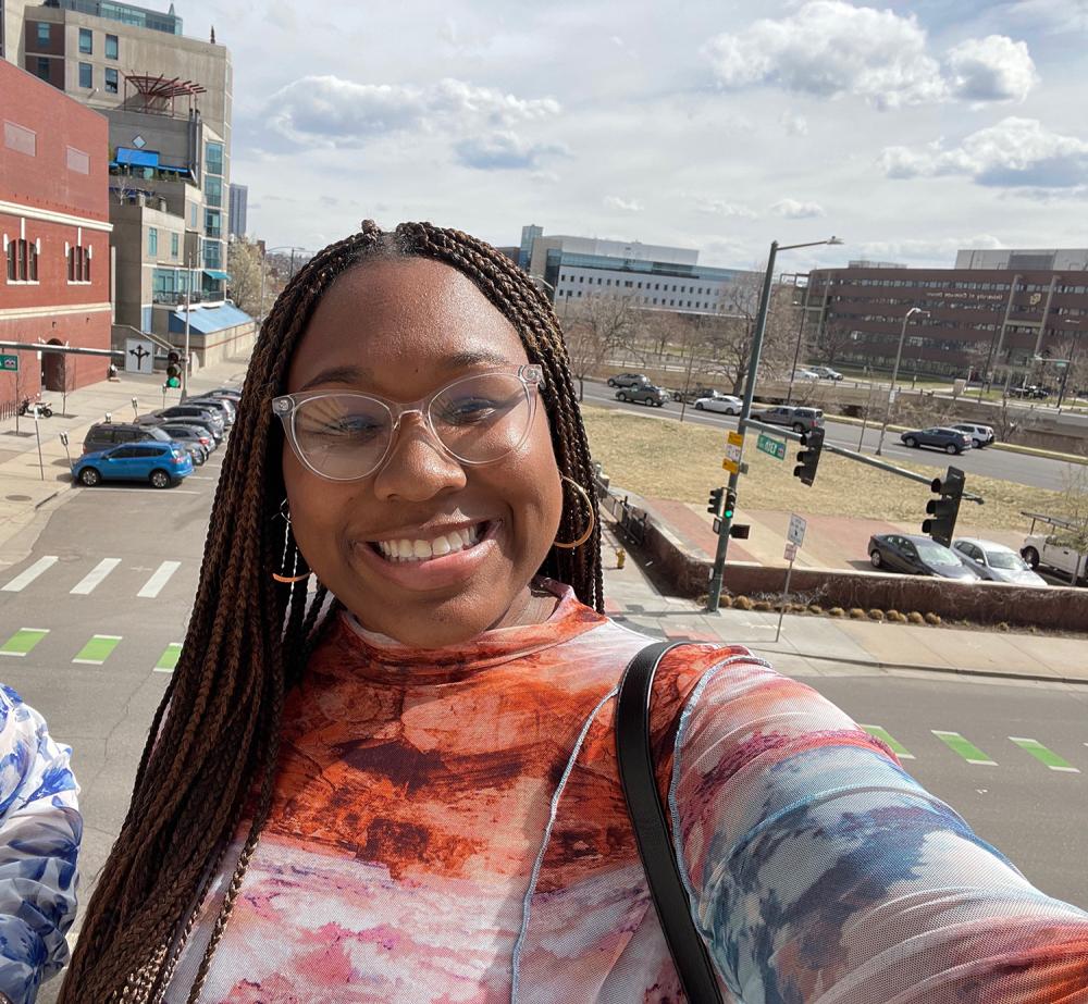 selfie of young woman smiling 