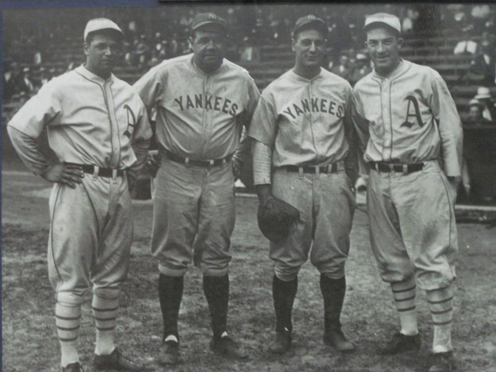 Al Simmons (far right) and Babe Ruth (second from left), each among the greatest hitters of all time, were repeat visitors to Hot Springs