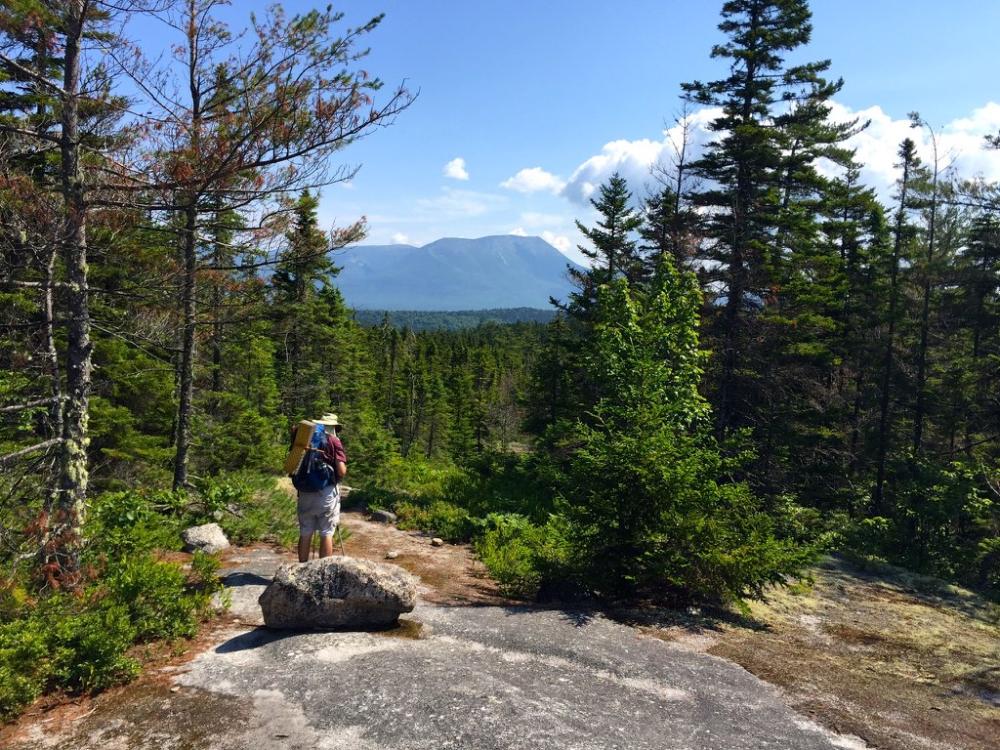 person looking over a mountain