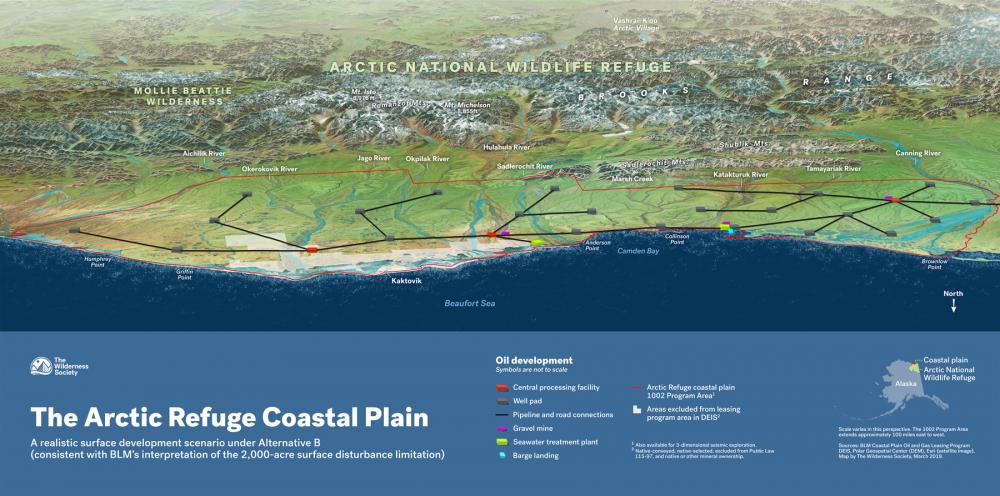 Map-Arctic Refuge Coastal Plain development scenario