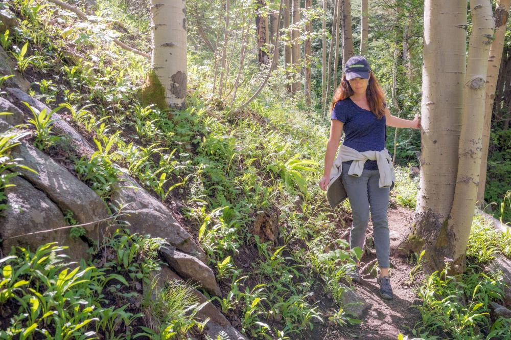 Hiker at the Santa Fe National Forest, New Mexico.