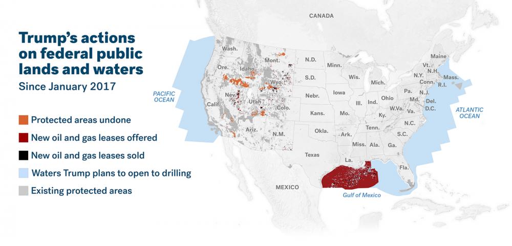 Map of Trump land grab