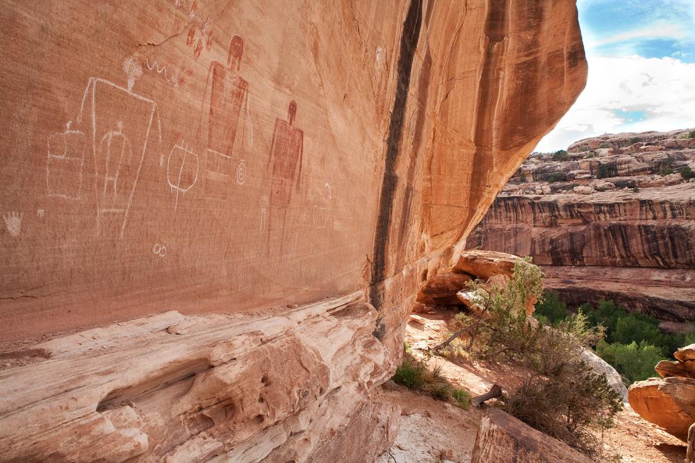 Engravings on a wall at the Bears Ears National Monument