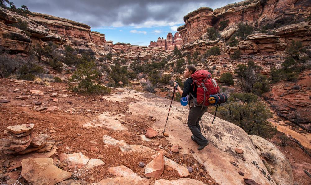 Woman on a trail 