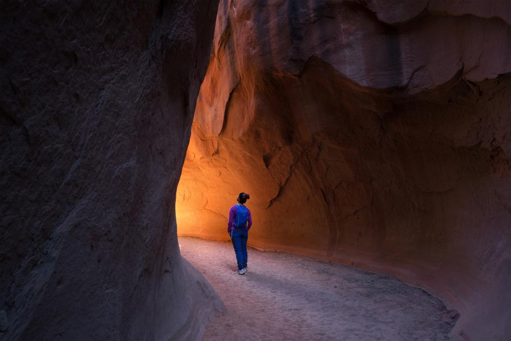 Hiker in Grand Staircase-Escalante National Monument, Utah.