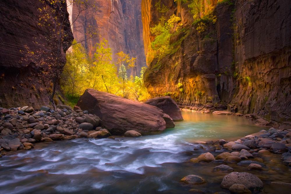 River running through canyon, Utah