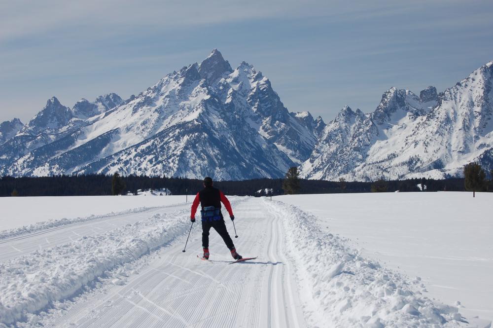 Skiing at Grand Teton National Park, Wyoming. 