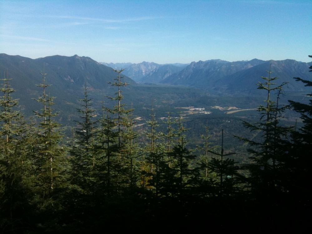 Mountain overlook of the Middle Fork Snoqualmie River in the Mountains to Sound Greenway. 