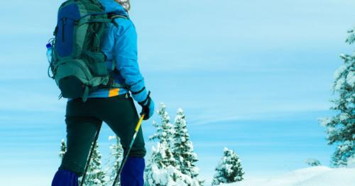 A snowshoer treading lightly on the land