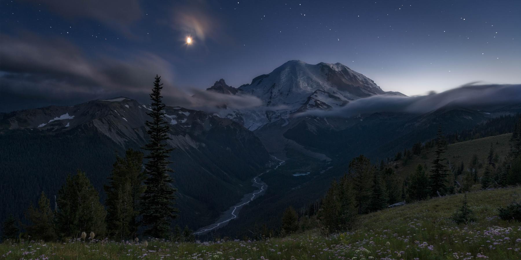 Twilight in Mount Rainier National Park, Washington