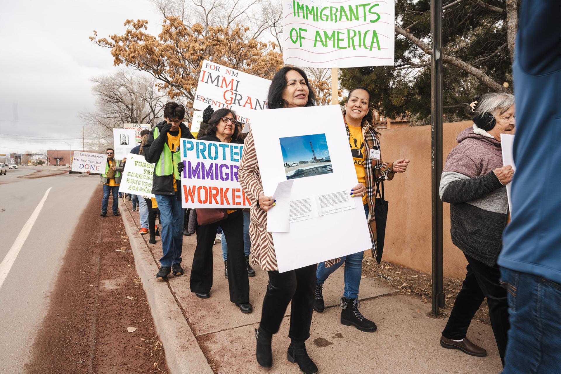 people marching